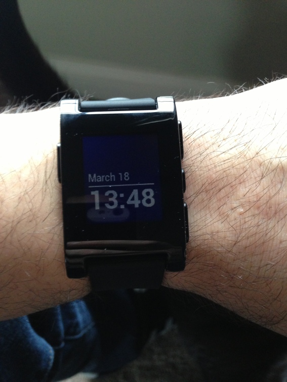 View of one of the Pebble watch faces.